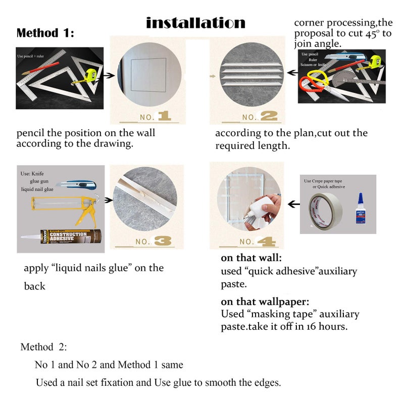 zhangbl Home Wall Door Flexible Molding Trim Cabinet Edge Rope Mouldings 0.6inch (1.5cm) W x 115inch (L) x Thickness 0.27 inch - Image 3
