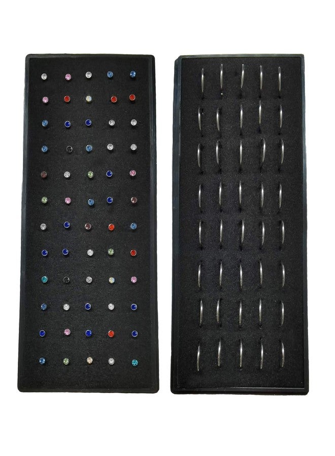 تورنيتو مجموعة تورنيتو من 100 قطعة من حلقات الأنف المصنوعة من الفولاذ المقاوم للصدأ، مرصعة بأحجار الزركونيا المكعبة متعددة الألوان، مناسبة لثقب الجسم والأنف، مقاس 2 مم و20 غرام. - Image 1