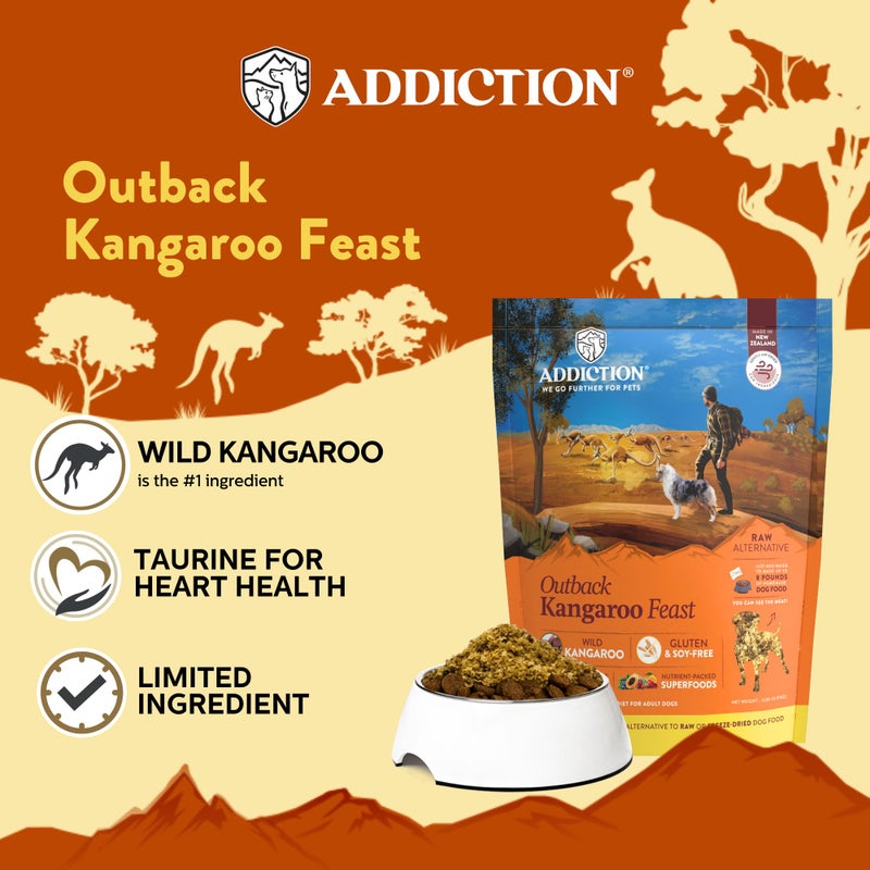 Addiction Outback Kangaroo Feast Air-Dried Grain-Free Dog Food â€“ Complete Meal or Topper with Natural Ingredients for Digestive and Skin & Coat Health, 2lb - Image 2