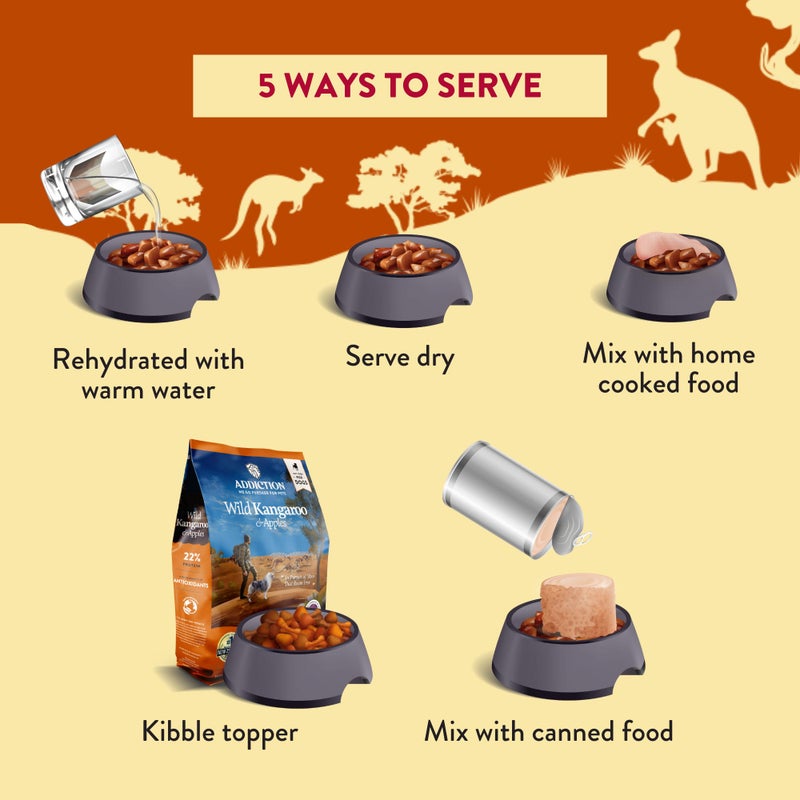 Addiction Outback Kangaroo Feast Air-Dried Grain-Free Dog Food â€“ Complete Meal or Topper with Natural Ingredients for Digestive and Skin & Coat Health, 2lb - Image 3