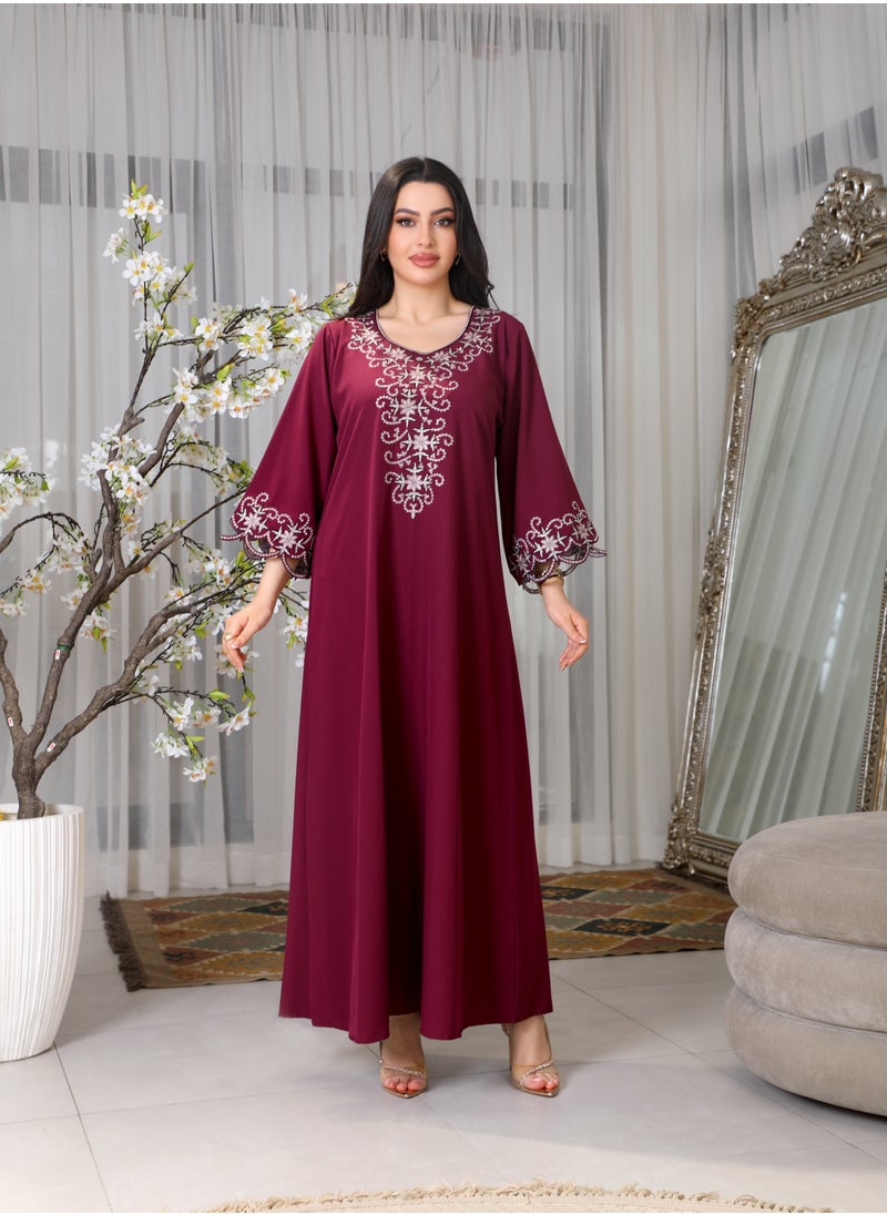 Bint Al Bilad Bintalbilad Saudi Summer Jalabiya for Women New Collection – Lightweight & Breathable Thobe, Abaya & Arabic Dresses for Eid, Weddings & Parties | Embroidered, Modern & Luxury Designs - 4336  - Image 1