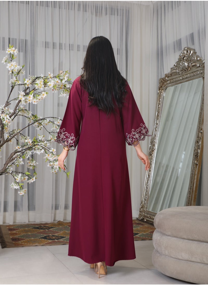 Bint Al Bilad Bintalbilad Saudi Summer Jalabiya for Women New Collection – Lightweight & Breathable Thobe, Abaya & Arabic Dresses for Eid, Weddings & Parties | Embroidered, Modern & Luxury Designs - 4336  - Image 3