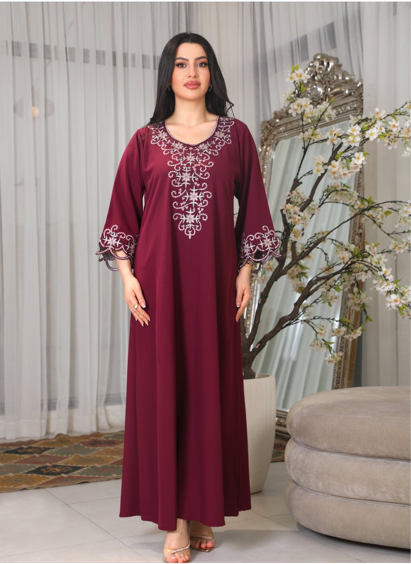 Bint Al Bilad Bintalbilad Saudi Summer Jalabiya for Women New Collection – Lightweight & Breathable Thobe, Abaya & Arabic Dresses for Eid, Weddings & Parties | Embroidered, Modern & Luxury Designs - 4336  - Image 4