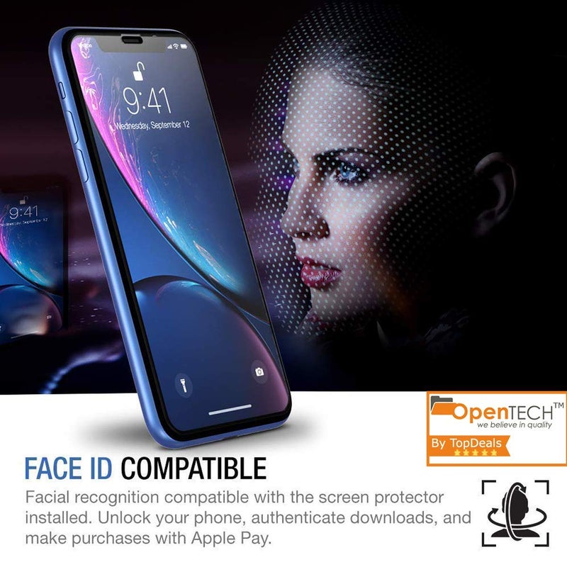 OpenTech Military-Grade Tempered Glass Screen Protector for iPhone XR / 11 with Edge to Edge Coverage - Case Friendly, Anti-scratch, 9H Hardness and Bubble free installation kit - Image 3