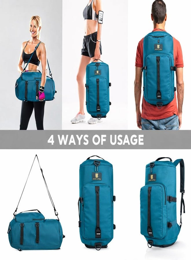 Fadak Backpack Carry Luggage,Small Imported Lightweight Waterproof Duffle Bag, Rucksack Travel Bag,Riding Luggage Bag,zym Bag, (Navy Green) - Image 2