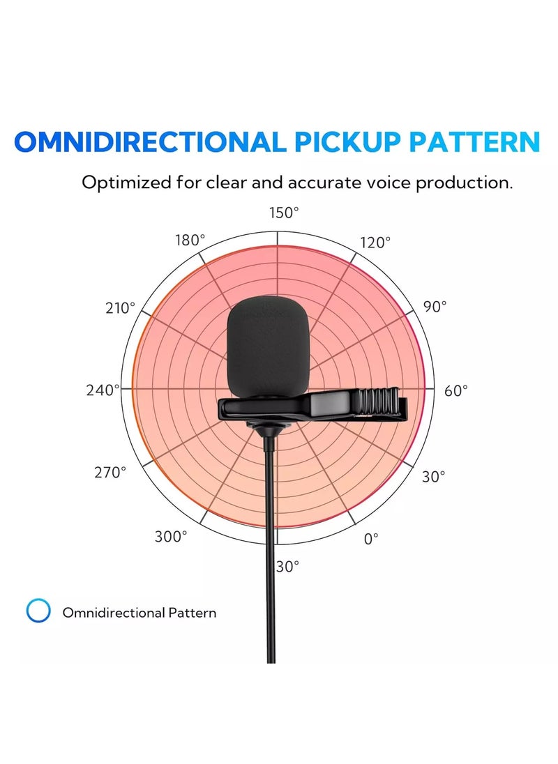 MOURIV CM205 Ultimate Lavalier Microphone for Bloggers and Vloggers Lapel Mic Clip-on Omnidirectional Condenser Compatible with iPhone Ipad Samsung Android Windows Smartphones  - Image 5