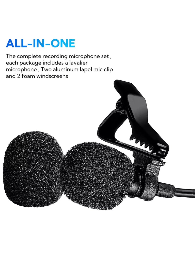 MOURIV - CM205 Ultimate Lavalier Microphone for Bloggers and Vloggers Lapel Mic Clip-on Omnidirectional Condenser Compatible with iPhone Ipad Samsung Android Windows Smartphones - Image 1