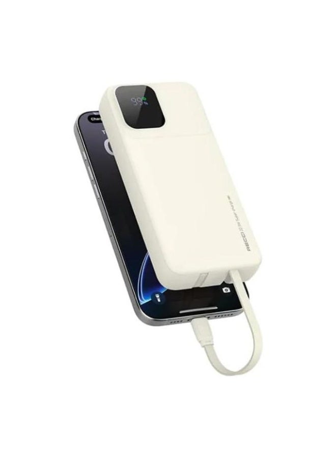 Recci RPB-P67 10,000mAh Power Bank with 22.5W SuperCharge / 20W PD, Built-in Lightning and Type-C Cables, Digital Display - Image 3