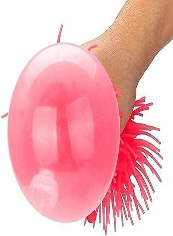 NOBILEA Smile Face Puffer Ball with Flashing Light Stress Relief Squeeze Ball Fun Toy (Pack of 1 Pcs) for Children and Adults (Color 1 pc Green + 1 pc Rani Colour) (Pack of 1 Pcs) - Image 5