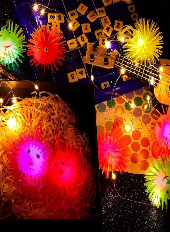 NOBILEA Smile Face Puffer Ball with Flashing Light Stress Relief Squeeze Ball Fun Toy (Pack of 1 Pcs) for Children and Adults (Color 1 pc Green + 1 pc Rani Colour) (Pack of 1 Pcs) - Image 2
