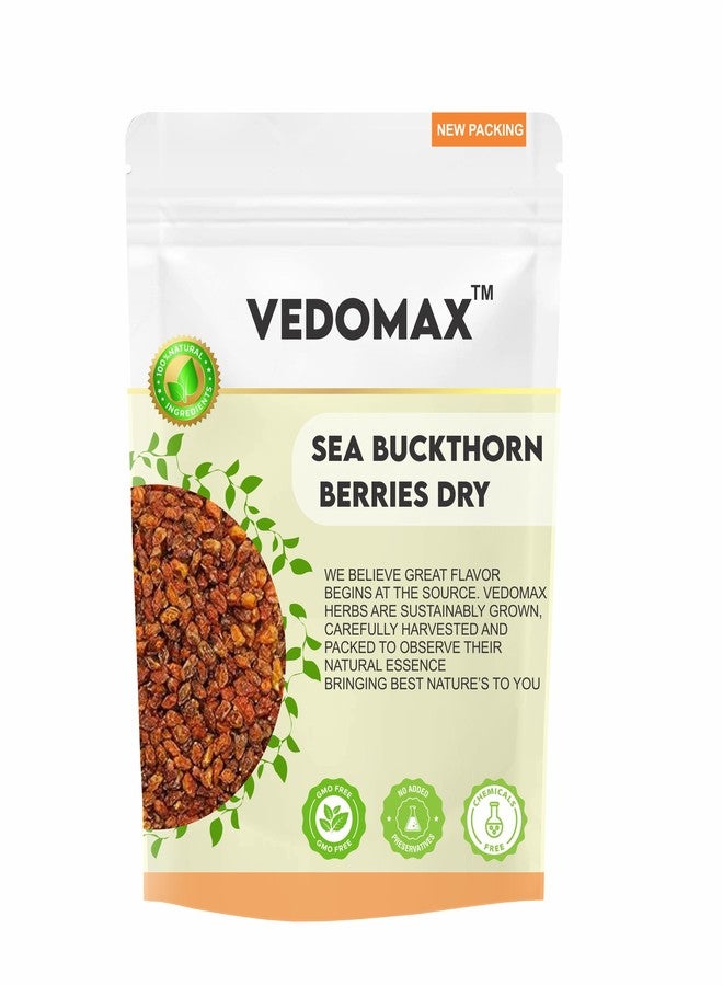 VedoMax Organic Himalayan Sea Buckthorn Berries, Dry Sea Buckthorn Berry Whole Rich in Collagen, Fiber, Omega 3, 6, 7, 9, Vitamin C, Vitamin E, Source of Vitamins and Phytonutrients - (100 GM) - Image 1