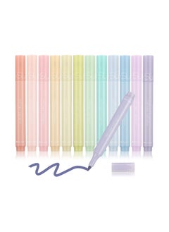 KASTWAVE SYOSI Aesthetic Highlighters, with Chisel Tip Markers Multicolor Aesthetic Pens, Stationary for Office School Supplies, Simple Style,12 Pieces  - Image 1