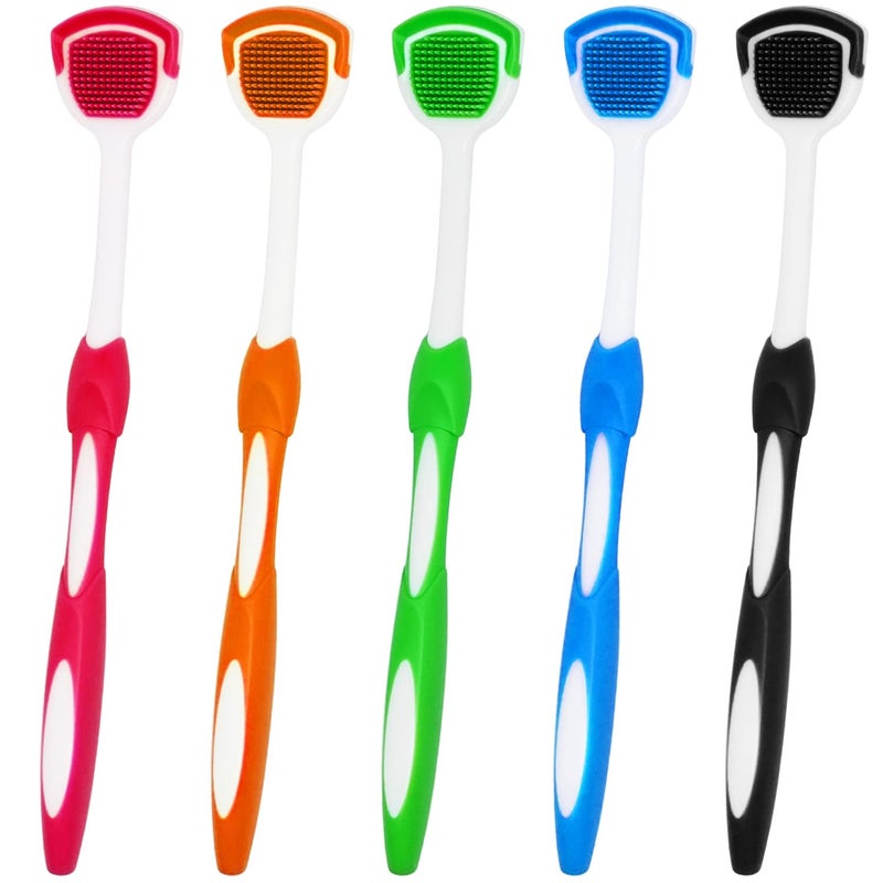 MR LION Tongue Brush, Tongue Scraper, Tongue Cleaner, Tongue Scraper Brush, Tongue Scraper Cleaner, Tongue Brushes, Helps Fight Bad Breath, 5 Tongue Scrapers, 5 Pack - Image 1