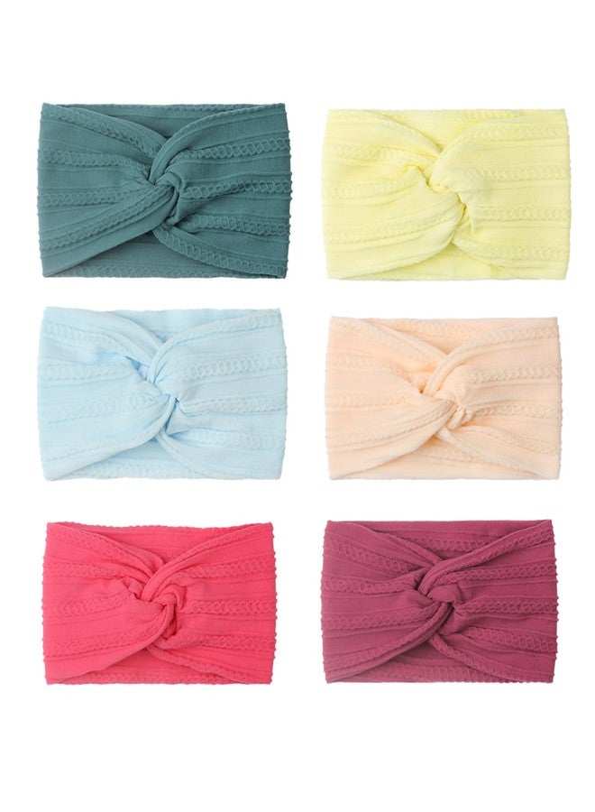 SYGA Pack Of 6 Baby Headband Nylon Soft Stretchable Thread Hairbands For Newborn Infant Toddler Kids 0-3 Year