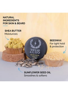 Zeus ZEUS Beard Balm Leave-In Conditioner, Beard Styling Grooming Balm with Natural Beeswax & Shea Butter (MADE IN USA) 2 oz. Unscented  - Image 2