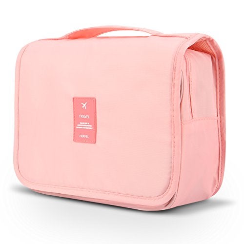 Mossio Hanging Toiletry Bag - Large Cosmetic Makeup Travel Organizer for Men & Women with Sturdy Hook (Light Pink) - Image 1