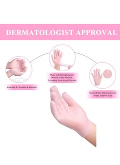 KVMDAZ Moisturizing Gloves, Soft Silicone Gloves, Gel Spa Hydrating Gloves, Aloe Lotion Gloves for Repairing Dry Cracked, Aging Hands, Eczema, and Softening Rough Skin, Calluses, One Size Fits Most (1 Pair)  - Image 2