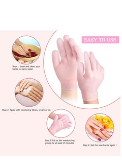 KVMDAZ Moisturizing Gloves, Soft Silicone Gloves, Gel Spa Hydrating Gloves, Aloe Lotion Gloves for Repairing Dry Cracked, Aging Hands, Eczema, and Softening Rough Skin, Calluses, One Size Fits Most (1 Pair)  - Image 4