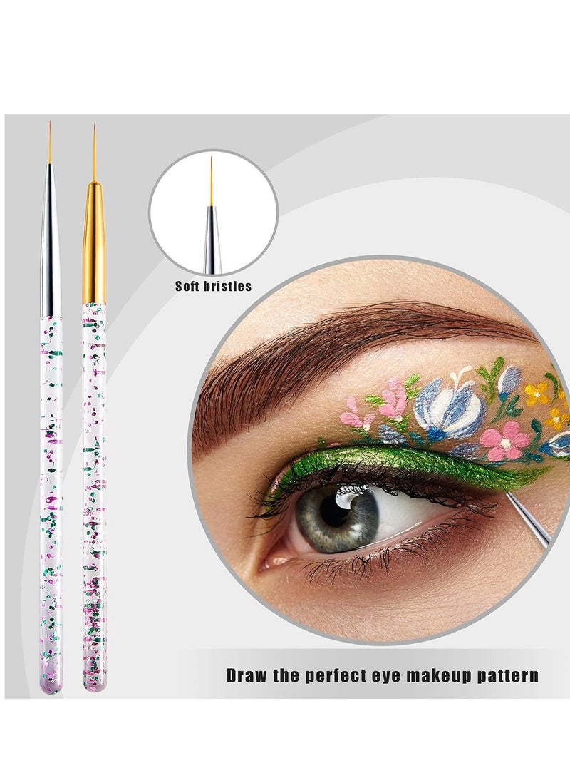 Leelosp 6 Pieces Makeup Brush Line Fine Point Eyeliner Brush Eye Makeup Gel Eyeliner Brush Eyeliner Brush Applicators Cosmetic Eye Wands Eyeliner for Water Activated Eyeliner Makeup Tool, Silver and Golden  - Image 3