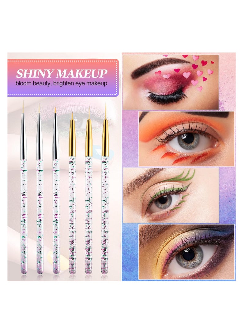 Leelosp 6 Pieces Makeup Brush Line Fine Point Eyeliner Brush Eye Makeup Gel Eyeliner Brush Eyeliner Brush Applicators Cosmetic Eye Wands Eyeliner for Water Activated Eyeliner Makeup Tool, Silver and Golden  - Image 4