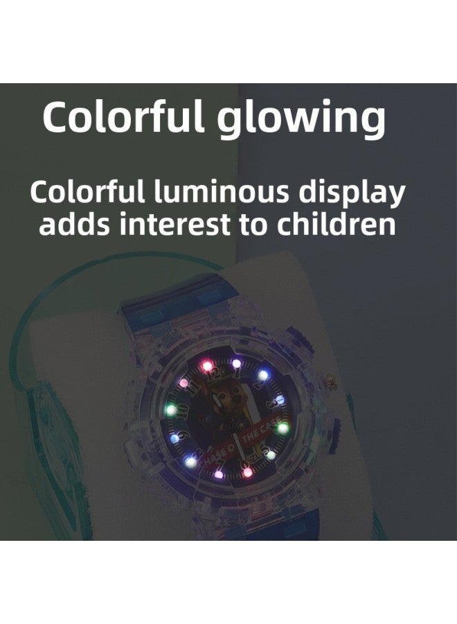 Spot Ice Princess Colorful Light Watch Fashion Creative Children's Watch Ultraman Luminous Watch-Color:Black Spider-Man - Image 3