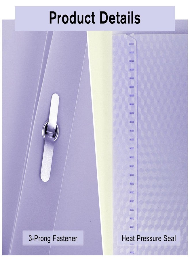 EEHZTSI 6-Pack Plastic andPockets and Prongs,2-Pocket and3 Fasteners, Holds 8-1/2" x 11" Paper for School/Office/Home, Pastel Color - Image 2