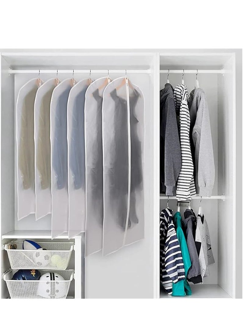 5 Pack Clothes Dust Cover, Hanging Closet Organizers Garment Bags Dust Bags Dress Protector Zippered Suit Covers, Plastic Dust proof Suit Case for Coats Jackets Dresses Dress Shirts Trousers for Storage and Travel (5Pcs, 60cm * 140cm)  - Image 2