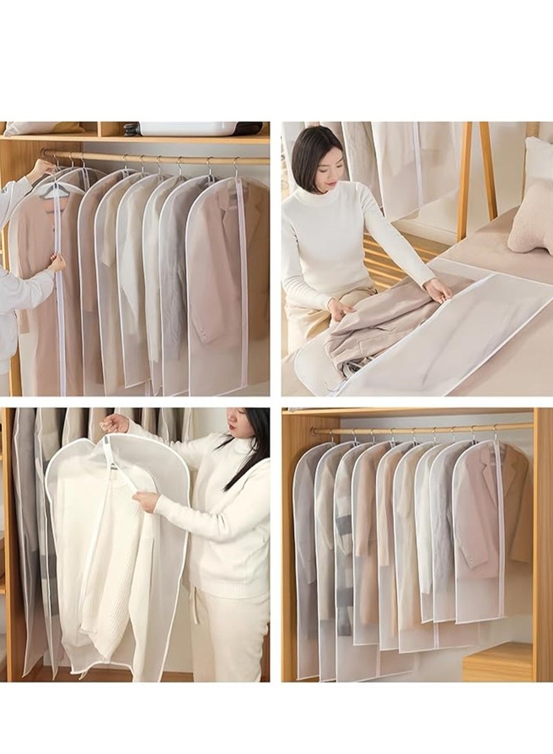 5 Pack Clothes Dust Cover, Hanging Closet Organizers Garment Bags Dust Bags Dress Protector Zippered Suit Covers, Plastic Dust proof Suit Case for Coats Jackets Dresses Dress Shirts Trousers for Storage and Travel (5Pcs, 60cm * 140cm)  - Image 3