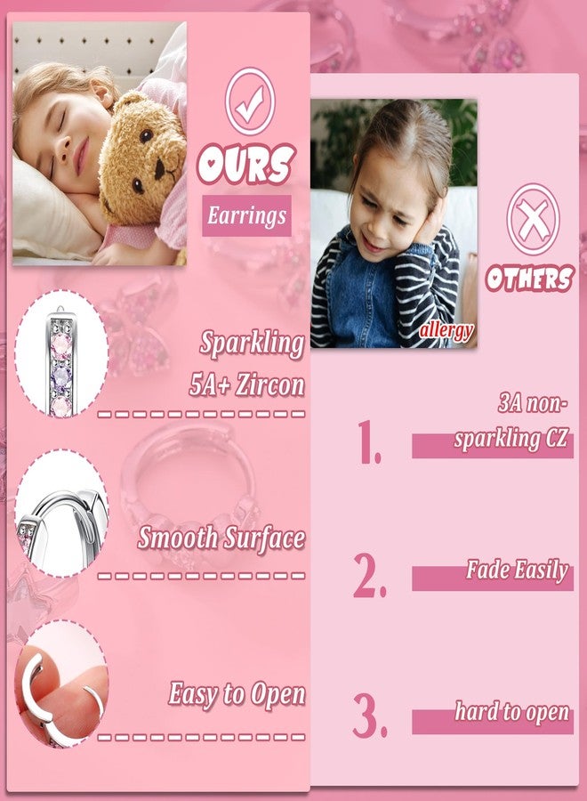YADOCA 4 Pairs Hypoallergenic Hoop Earrings For Women Small Huggie Hoop Earrings Sleeper Double Love Heart Earrings Tiny CZ Butterfly Star Cartilage Earrings Hoop Set 10mm - Image 5