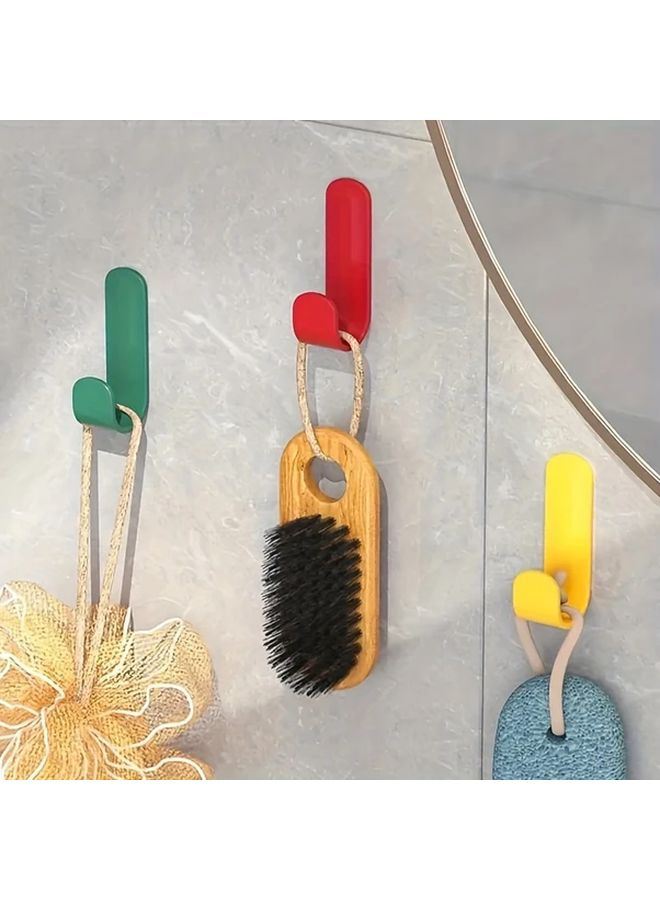 White 6pcs No Drill Door Hangers Wall Mounted Adhesive Hooks For Home Use - Image 3