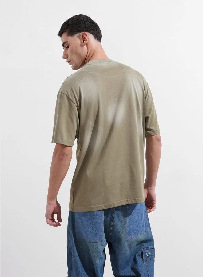 The Indian Garage Co Men Relaxed Fit Graphic Printed Crew Neck Half Sleeves T-Shirt