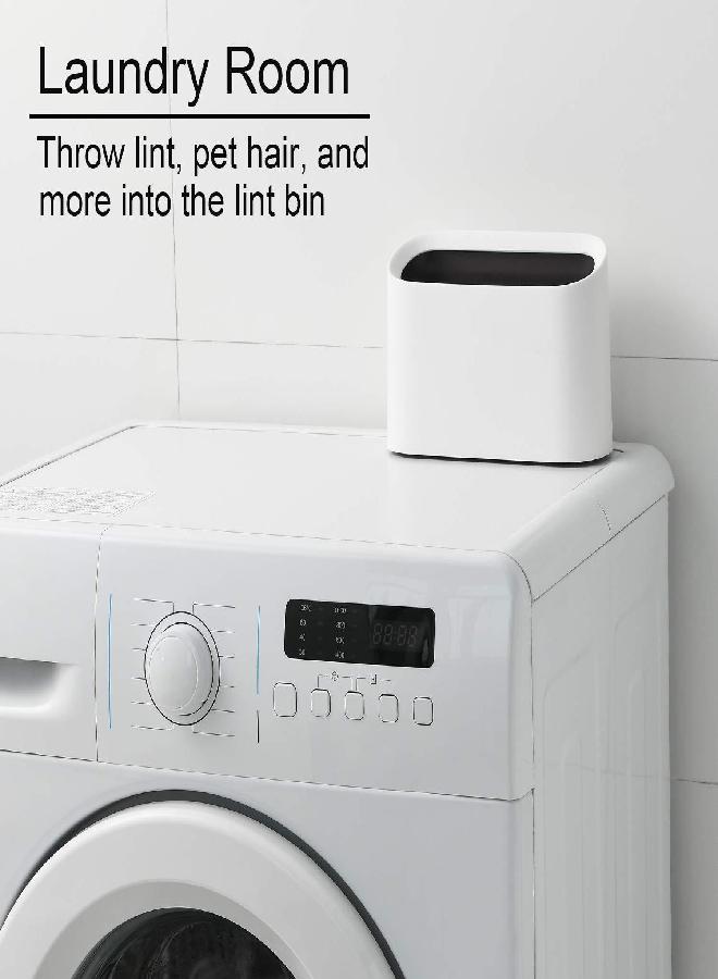 SUBEKYU 0.4 Gal Mini Countertop Trash Can, Small Desktop Garbage Can for Office, Tiny Wastebasket, Plastic, White - Image 2