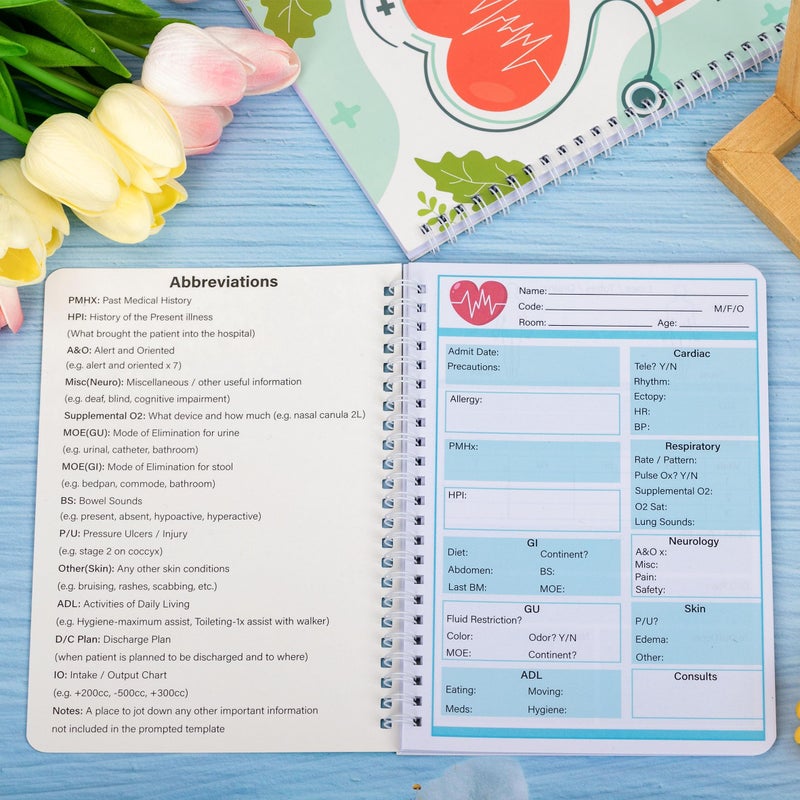 INKNOTE 2Pcs Nurse Report Sheet Notebook Nursing Handoff Logbook for Organizing Notes Appreciation Gifts Student Clinical Supplies 8.27 X 5.9inch - Image 2