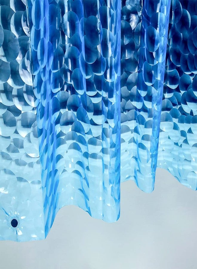 Ga-Geetopia EVA 3D Blue Pearl Water Cube Plastic Shower Curtain Liner - Premium Light Weight 72" x 72" Blue Bathroom Shower Showroom Curtain Liner with Rustproof Metal Gromments and Weighted Magnet - Image 1