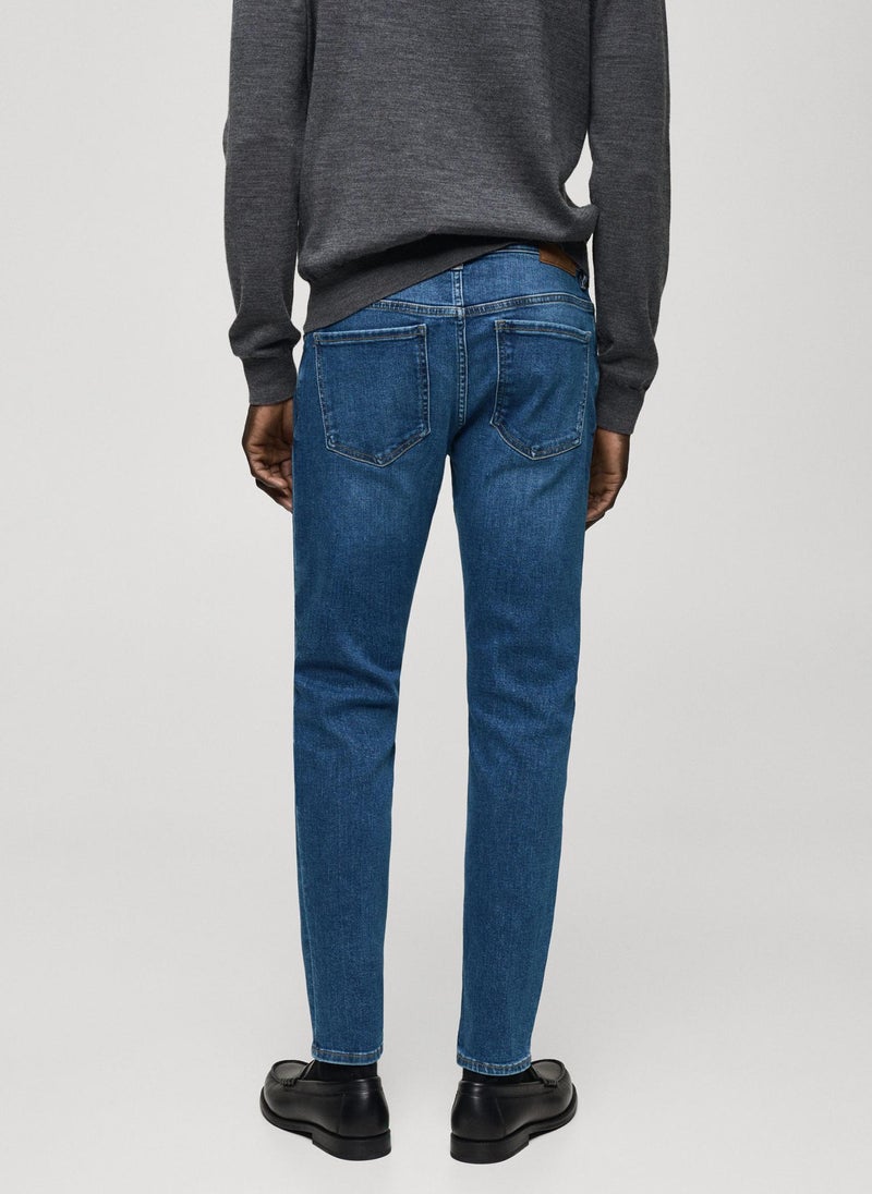 Mango Man Mid Wash Skinny Fit Jeans  - Image 2
