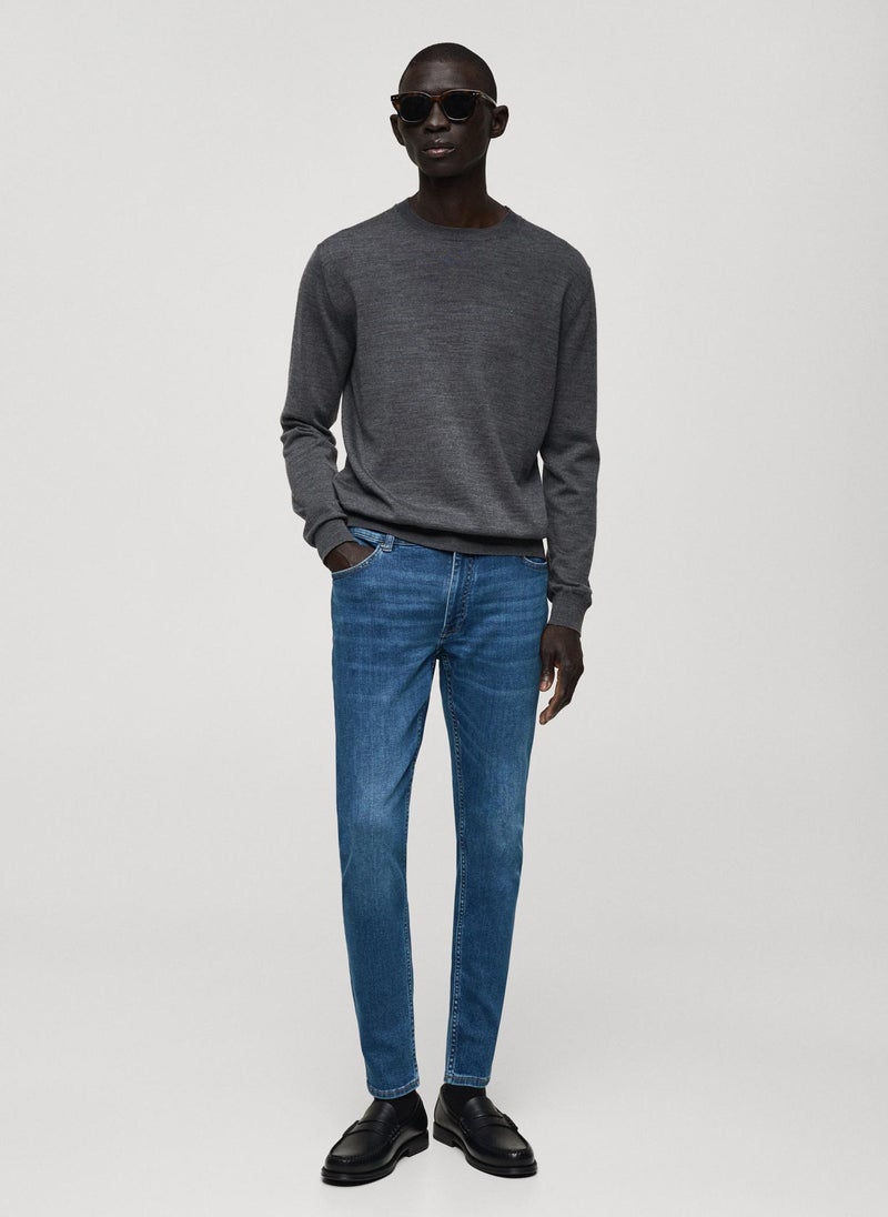 Mango Man Mid Wash Skinny Fit Jeans  - Image 4