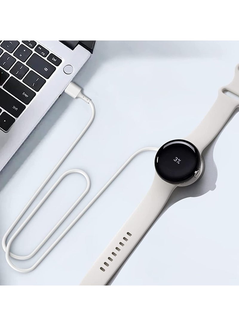 Charger Compatible for Google Pixel Watch, Replacement USB-A Charging Smartwatch Cable 3.3ft/1M (White) - Image 2