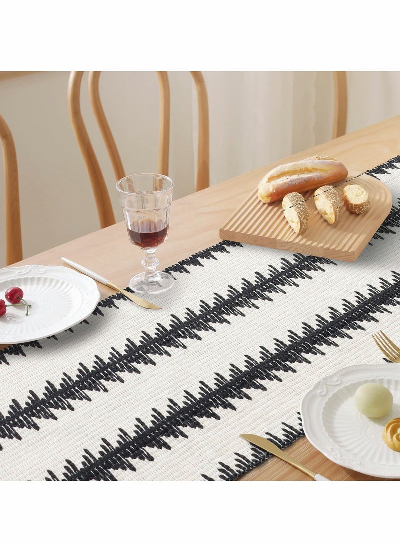 Y&D Table Runner, 30 * 180 CM Burlap Runner Balck and White for Modern Farmhouse Decor - Image 5