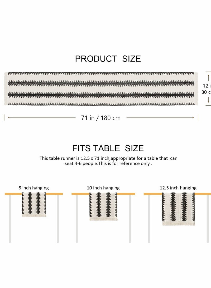 Y&D Table Runner, 30 * 180 CM Burlap Runner Balck and White for Modern Farmhouse Decor - Image 4