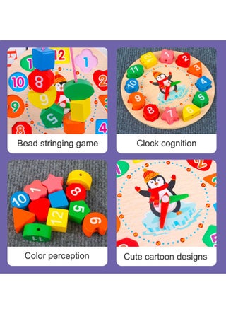Children's wooden toys,Montessori Toys, Suitable For Boys And Girls Aged 3+. 9 Pcs Children's Wooden Toys, Children's Toys, Educational Learning Toys For Preschoolers Aged 3-6, Suitable For Children Aged 3+, Birthday Gifts, And Early Development Toys.Assorted - view 4