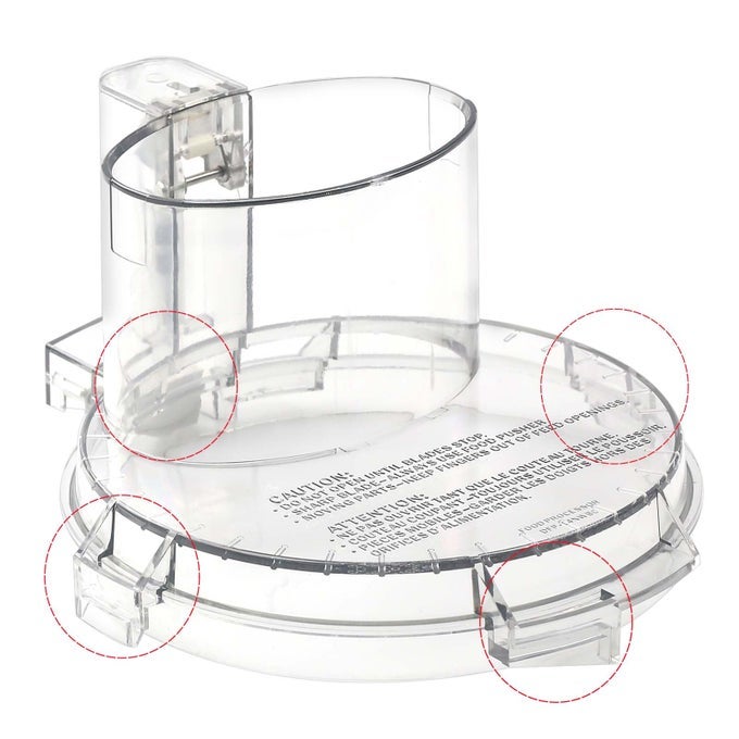 DFP14 FOOD PROCESSOR WORK BOWL COVER DFP14NWBCT1 FOR CUISINART FOOD PROCESSOR REPLACEMENT PARTS FITS DLC005AGTXT1 4 LOCKING TABS