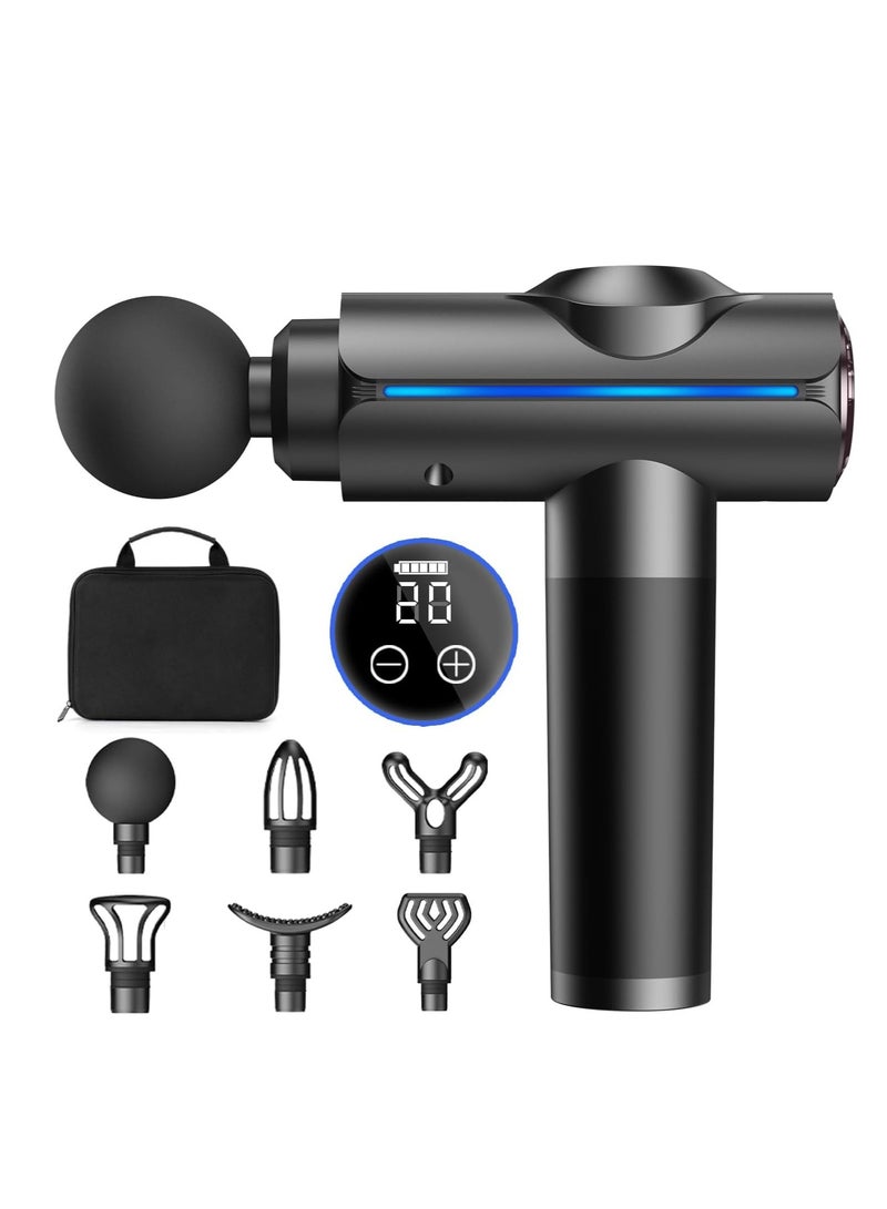 Necomi Massage Gun, Deep Tissue Massage Gun for Pain Relief, Silent Electric Impact Massager, Handheld Electric Muscle Massager, 6 Massage Heads with Carrying Case 20 Speeds and LED Screen  - Image 1