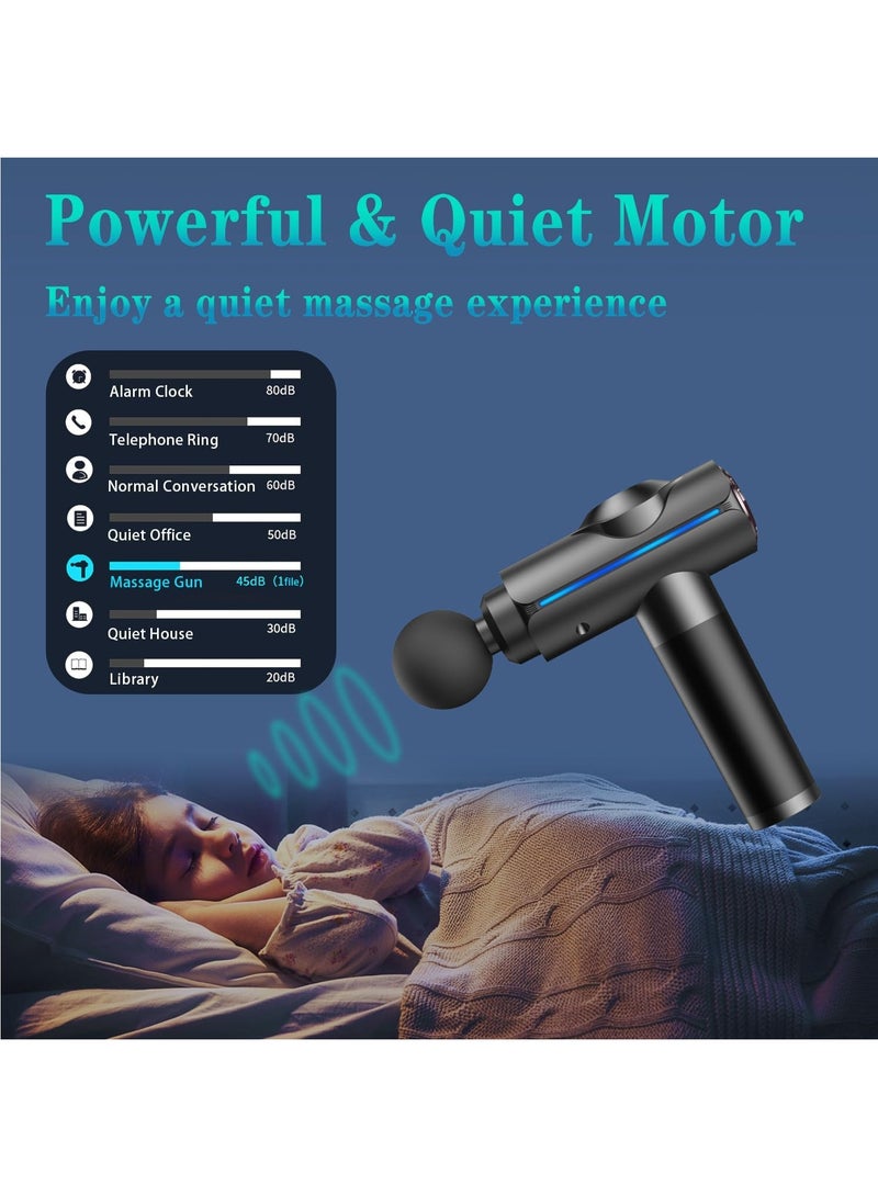 Necomi Massage Gun, Deep Tissue Massage Gun for Pain Relief, Silent Electric Impact Massager, Handheld Electric Muscle Massager, 6 Massage Heads with Carrying Case 20 Speeds and LED Screen  - Image 5