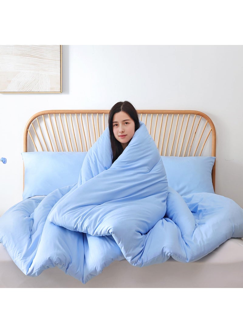 ROSGONIA ROSGONIA King Size Comforter Set Light Blue  3pcs King Comforter Set (1 Comforter & 2 Pillowcases) All Season Soft Lightweight Bedspread Blanket Quilt  - Image 4
