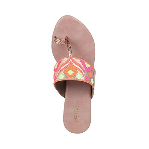 Metro Women Rose Gold Etnicwear Heel Sandal UK/6 EU/39 (32-443) - Image 5