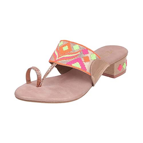 Metro Women Rose Gold Etnicwear Heel Sandal UK/6 EU/39 (32-443) - Image 1