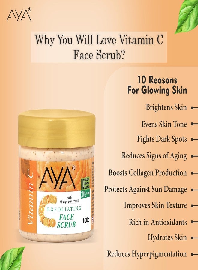 AYA Coffee and Vitamin C Tan & Dead Skin Removal Scrub For Face & Body (100 Ml+100 Ml)|Exfoliating & Brightening Scrub|Blackhead Remover,Whitehead Remover,Detan Pack I Face Scrub For Women & Men - Image 3