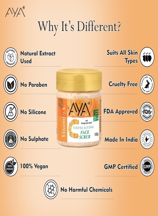 AYA Coffee and Vitamin C Tan & Dead Skin Removal Scrub For Face & Body (100 Ml+100 Ml)|Exfoliating & Brightening Scrub|Blackhead Remover,Whitehead Remover,Detan Pack I Face Scrub For Women & Men - Image 5