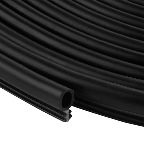 HenSinTc 25 Feet Window Kerf Weatherstrip Seal 14 Bulb Bubble Kerf Mount for Door Frame Card Slot Installation Strip Easy Cut to Size Black - Image 1