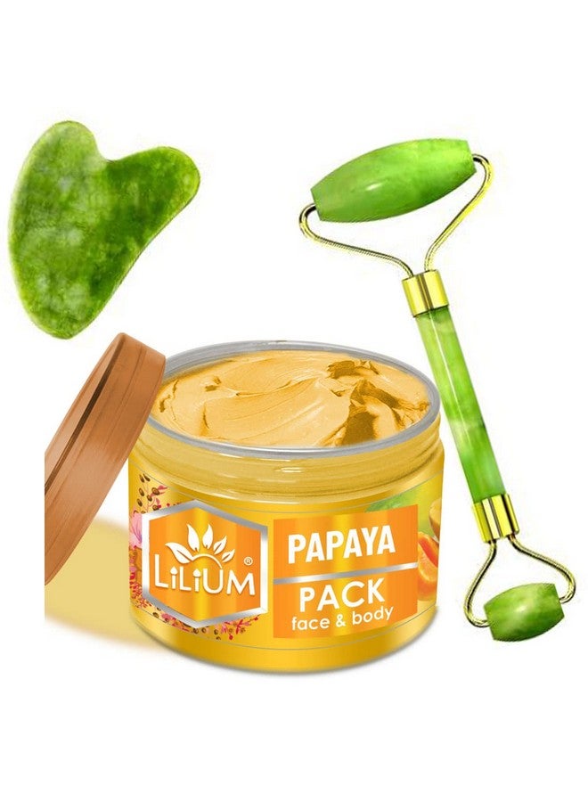 Lilium Papaya Face Pack & Double Side Face Roller (250g) - Image 1